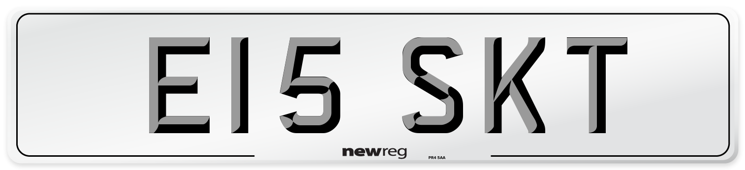 E15 SKT Number Plate from New Reg